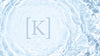 Light blue water with ripples and Potassium symbol [K].